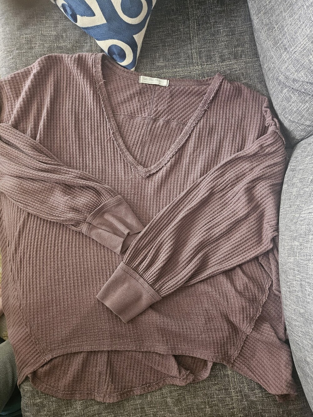 Free People Coraline Thermal Purple top. Large. 38ptp. We The Free - Picture 7 of 13